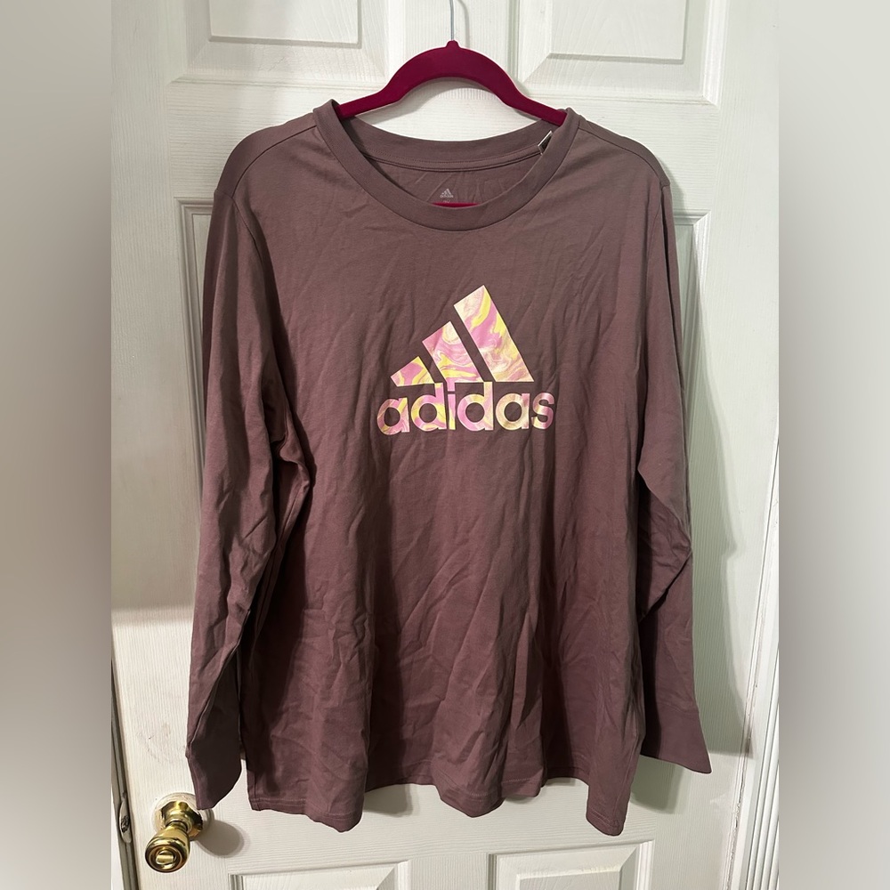 Adidas Maroon Long Sleeve T-shirt